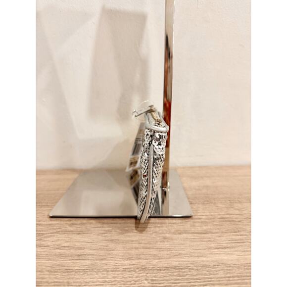 NWT Michael Kors Embellished Sequin Zipper Coin Purse Metallic Silver - Picture 4 of 11